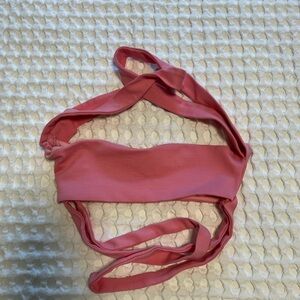 Tiger Mist Pink Wrap-Style Crop Top